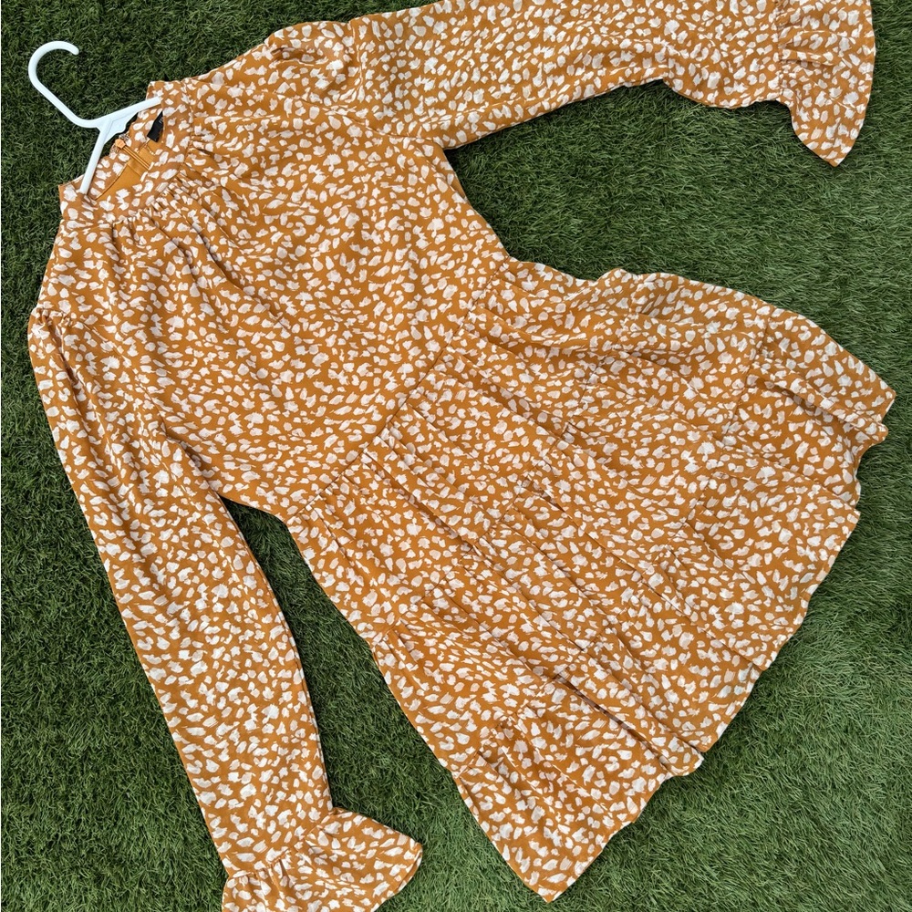 Forever 21 Mustard Spotted Print Mini Dress